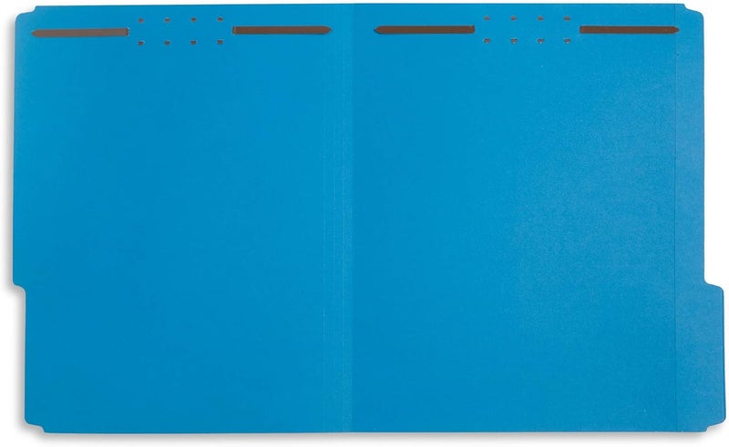 Blue Summit Supplies 50 مجلدات ملفات مثبتة - 1/3 قطع مع علامات معززة - مجلدات زرقاء متينة مع دبابيس - تصميم بدبوسين لملفات طبية، ملفات عملاء قانونيين، تقارير مكتبية - حجم خطاب - Image 3