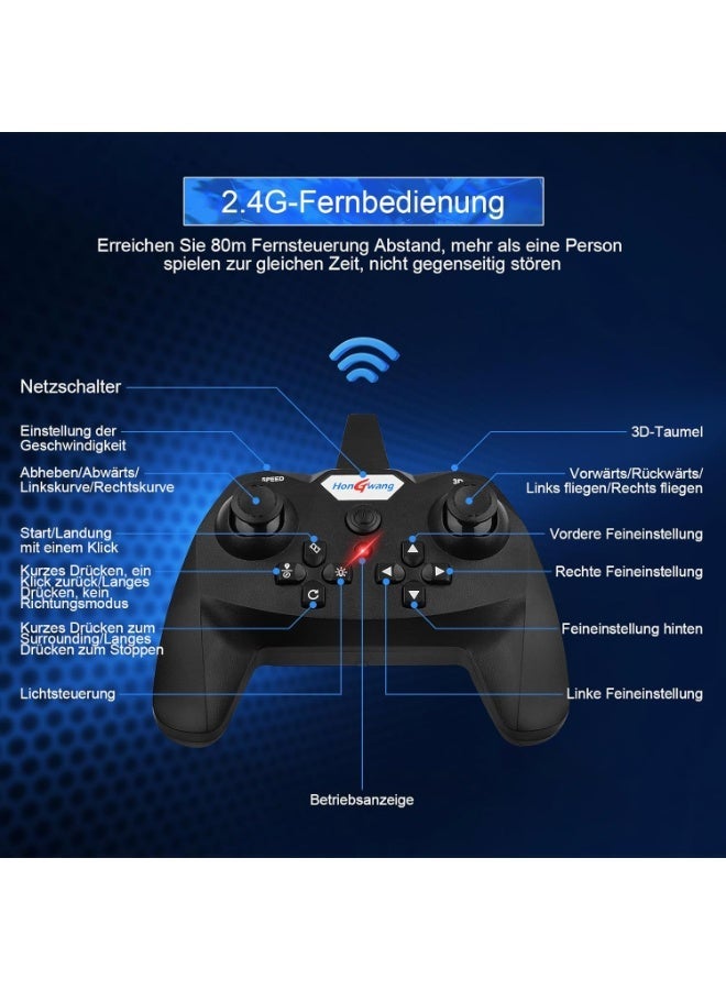 ARGT طائرة RC 2.4GHz طائرة مقاتلة بالتحكم عن بعد مع أضواء | لعبة طائرة مصنوعة من رغوة EPP مقاومة للصدمات | طائرة رباعية التحكم سهلة الاستخدام للأطفال والبالغين - Image 5