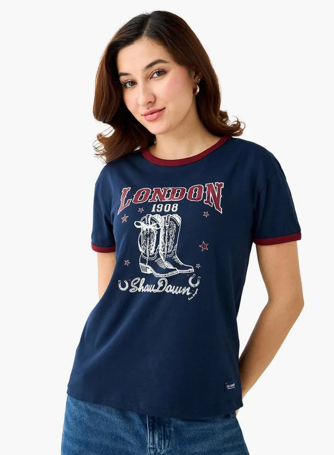 Lee Cooper Lee Cooper Regular Fit Cotton T-shirt with Print