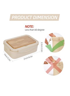 LIVVY Bento Lunch Box 1400ML for Kids & Adults – 3-Compartment Leakproof Food Container with Utensils, BPA-Free, Microwave Safe, Single Layer Tiffin Box for School, Office, Meal Prep  - Image 3