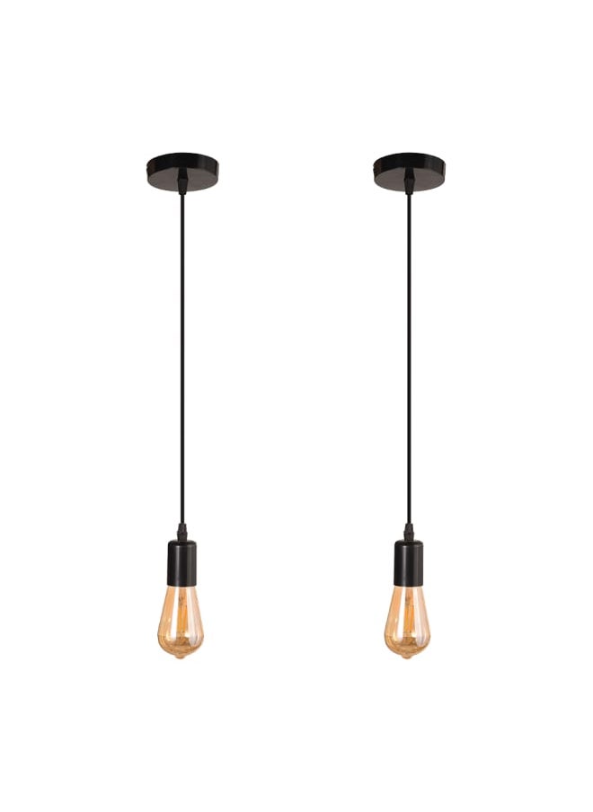 El Rawda Lighting 2 Pcs Single Cable Pendant For All Uses, Distinctive And Elegant Shape 10x10x60 cm 