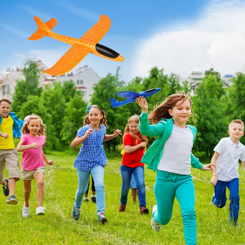 VCOSTORE 2 Pack Foam Airplanes for Kids, 13.3'' Throwing Foam Glider Planes Toys, Flying Styrofoam Kid Airplanes Toy for 3 4 5 6 7 8 9 10 11 12 Year Old Boys Girls with Outdoor Sports Play - Image 2