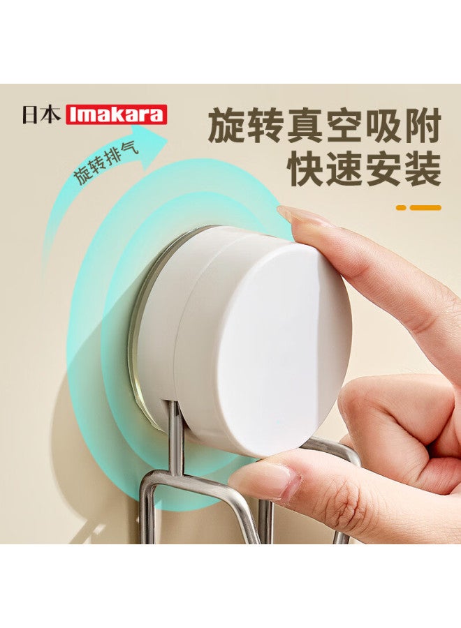 Imakara Stainless Steel Suction Cup Hook For Bathroom Sink, Wall-mounted Sink Rack, Bathroom Storage Organizer Shelf