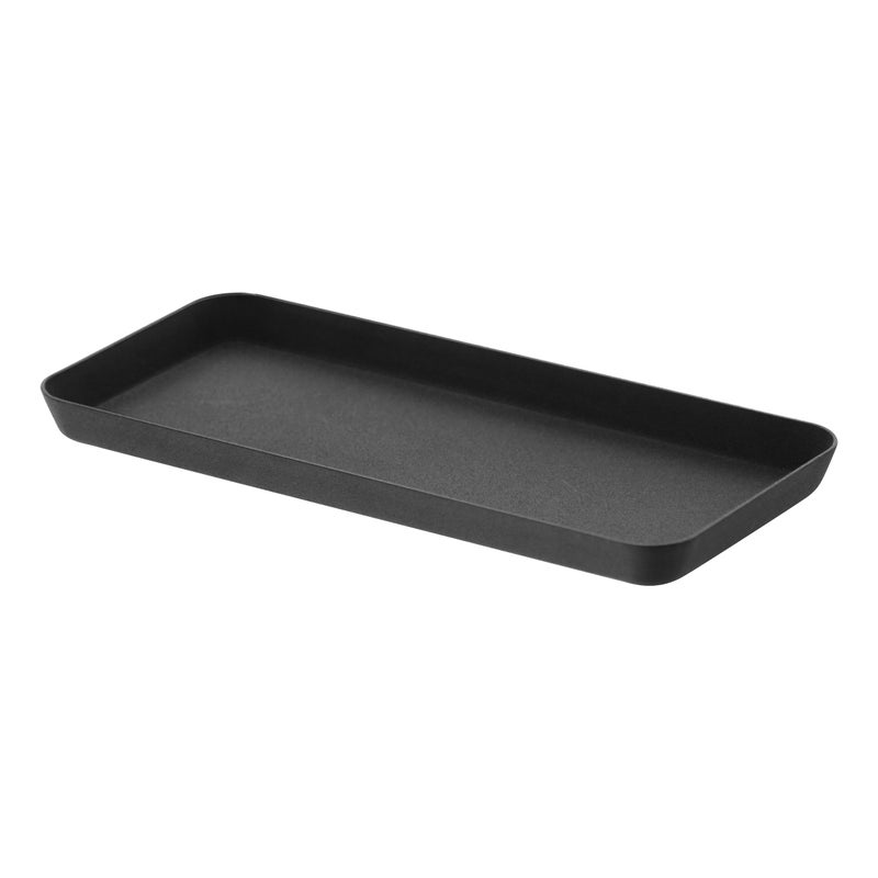 Yamazaki صينية تجميل يامازاكي المنزلية لتوفير المساحة فولاذية + 4" × 8.5" + سوداء - Image 1