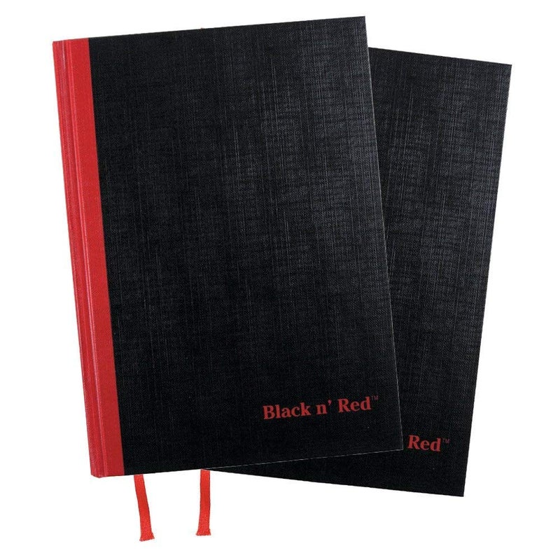 Black n' Red Notebook, Durable Hardcover, Premium Optik Paper, Scribzee App Compatible, Casebound Binding, 8-1/4" x 5-7/8", 96 Double-Sided Ruled Sheets, Pack of 2 (73405) - Image 2