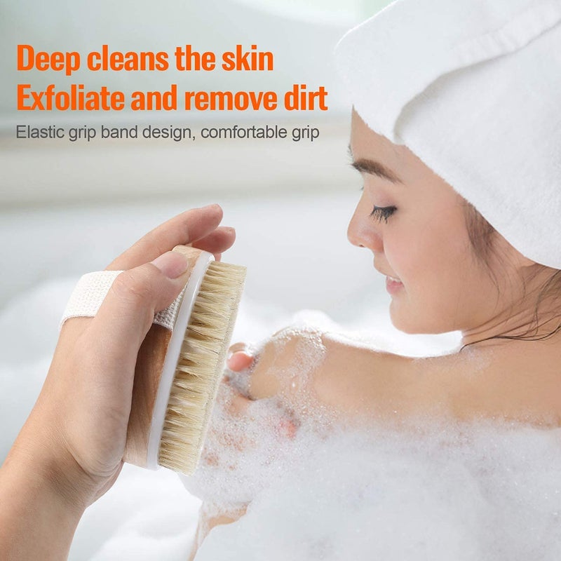 Nidy NIDY Dry Body Brush For Beautiful Skin Solid Wood Frame Boar Hair Exfoliating Brush To Exfoliate Soften Skin Improve Circulation Stop Ingrown Hairs Reduce Acne and Cellulite - Image 3