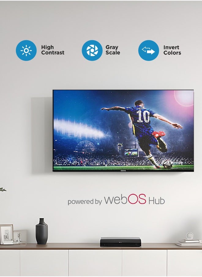 GEEPAS - 50" 4K Ultra HD LED TV| WebOS Hub Powered, AV Mode, Frameless Design| with Remote Control and Wall Bracket, HDMI and USB Ports| Licensed Contents and Pre-Installed Apps| GLED5040TSUHD - Image 1