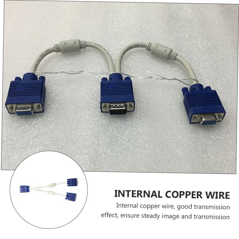 2Pcs VGA Video Splitter Cable Male to Two Female ABS Coated for Dual Monitor Setup - Image 5