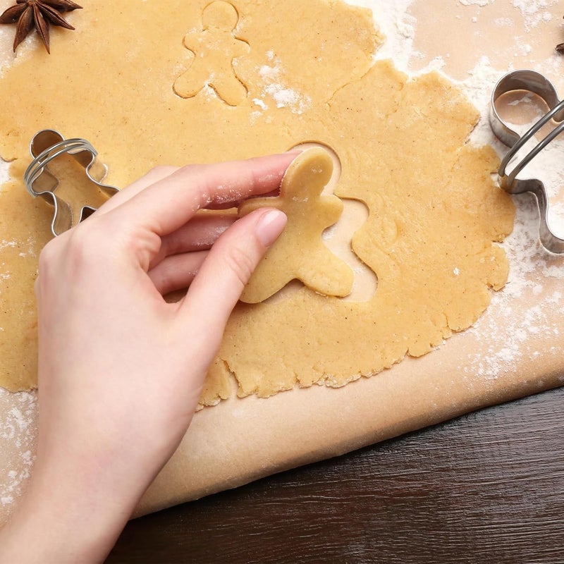 ALL-TOP Christmas Cookie Cutters with Handle, Stainless Steel Biscuit Cutter, Professional Baking Tools for Sandwich, Scone, Donut (Gingerbread Man…) - Image 5