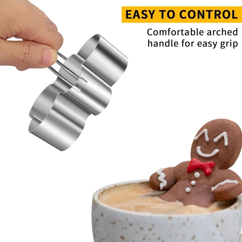ALL-TOP Christmas Cookie Cutters with Handle, Stainless Steel Biscuit Cutter, Professional Baking Tools for Sandwich, Scone, Donut (Gingerbread Man…) - Image 2