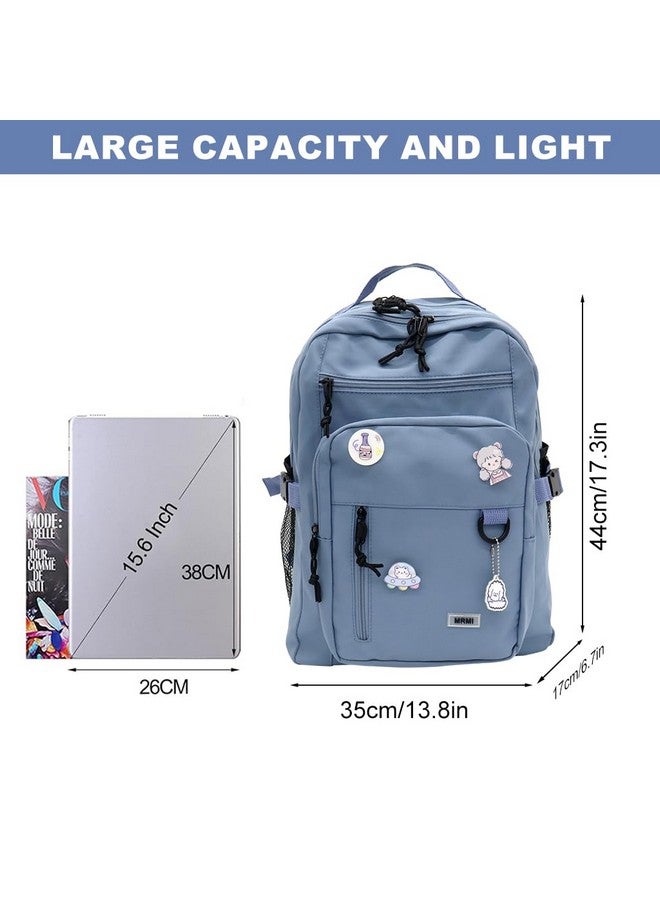 PALAY¬Æ School Backpack for Girls,Fashion Outdoor Backpack,Hiking Multi-Layer Zip-up Book Casual Travel 31x19x43cm Blue - Image 2