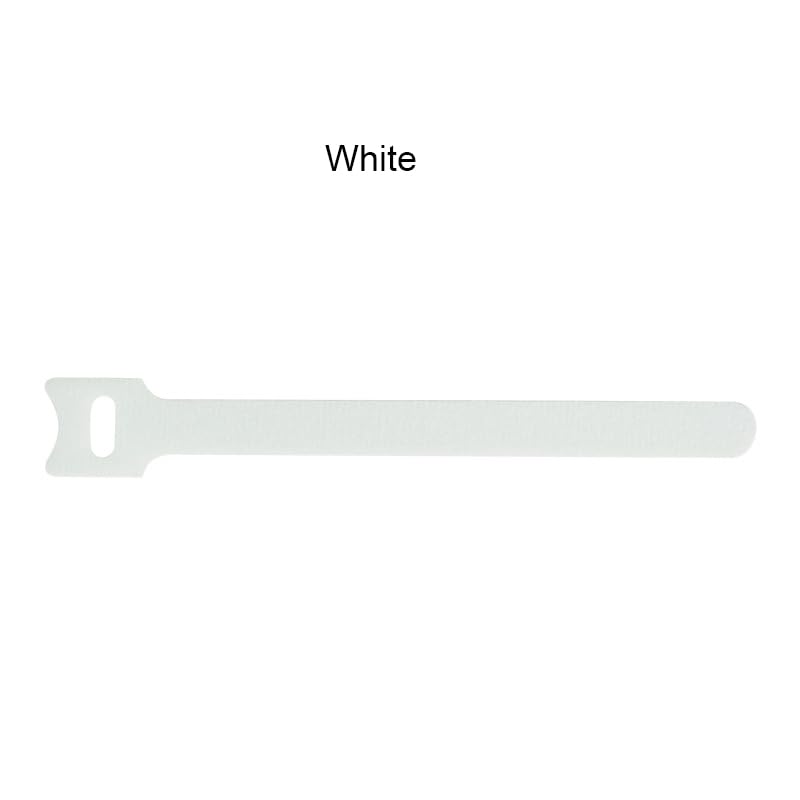 OIVO INDIA OIVO INDIA 20PCS Fastening Cable Ties Reusable Premium 6Inch Adjustable Cord Ties Microfiber Cloth Cable Management Straps Hook Loop Cord Organizer Wire Ties Reusable White Colors  - Image 3