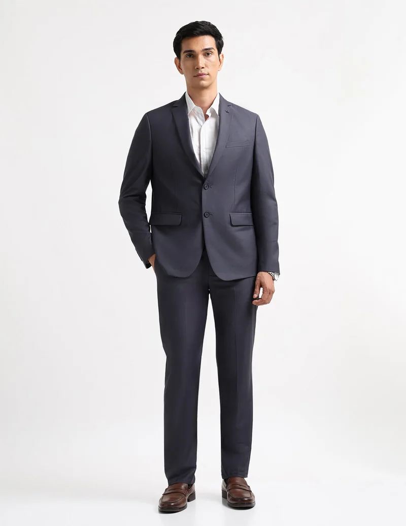 Arrow Medium Blue Solid Tailored Fit Suit for Men | Best Price UAE