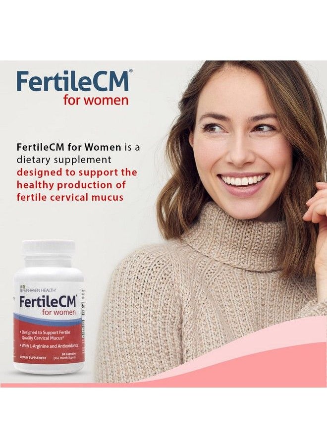 fairhaven health - كبسولات مكمل الخصوبة Fertilecm للنساء، مخاط عنق الرحم الخصب، دورة التبويض، تحتوي على مستخلص بذور العنب L-Arginine وN-Acetyl Cysteine وفيتامين C، 90 كبسولة - Image 1
