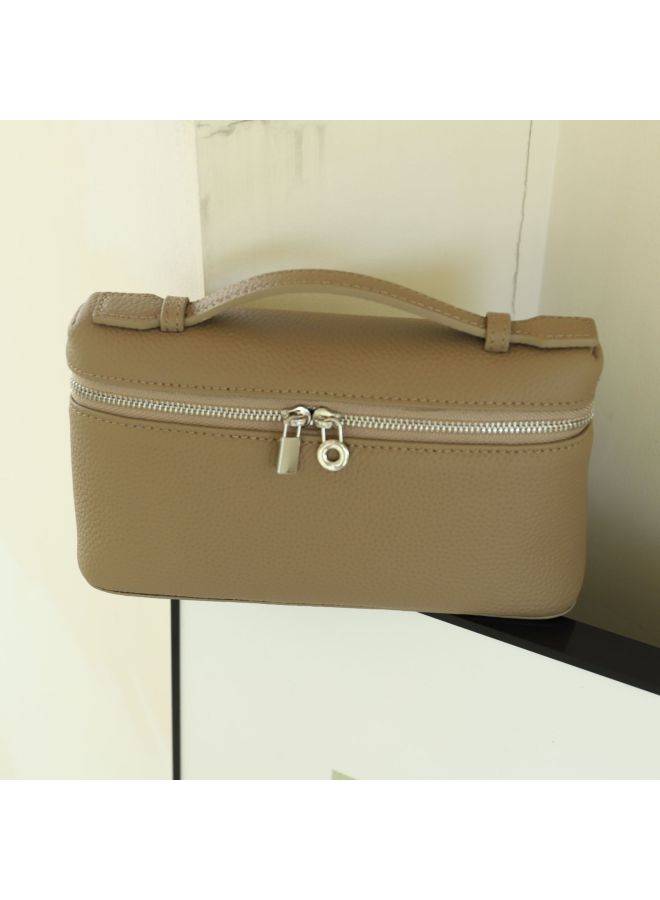 Jinlida Bag Lp Box Bag Genuine Leather Women's Bag Summer Niche Elegant Portable Lunch Box Bag Head Layer Cowhide Crossbody Small Bag - Image 2