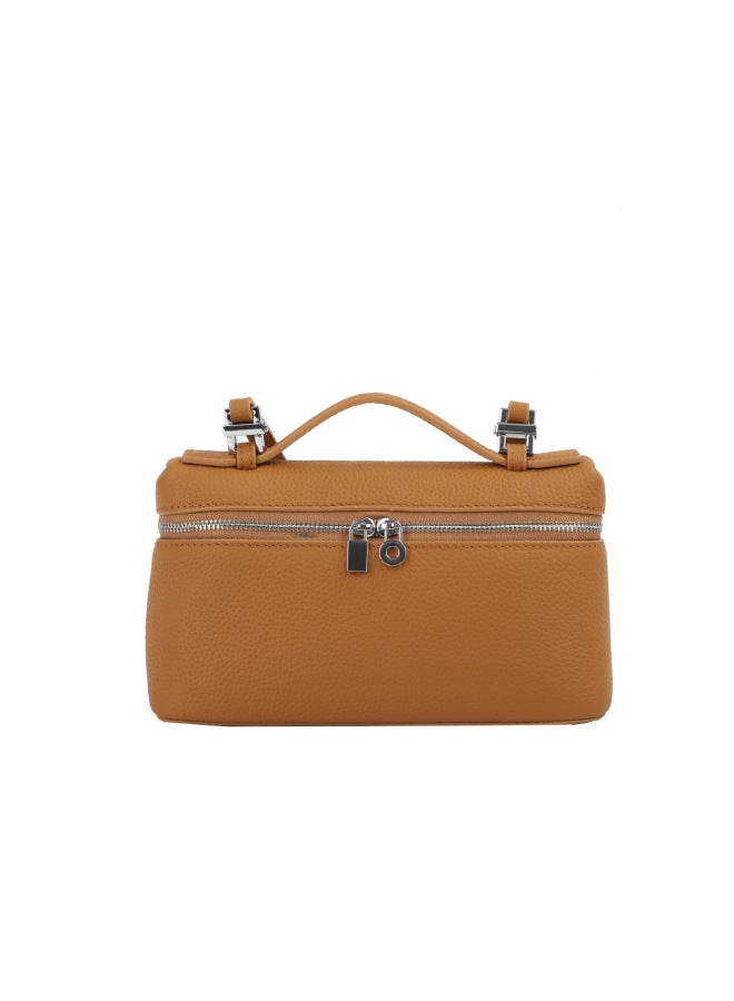 Jinlida Bag Lp Box Bag Genuine Leather Women's Bag Summer Niche Elegant Portable Lunch Box Bag Head Layer Cowhide Crossbody Small Bag - Image 5