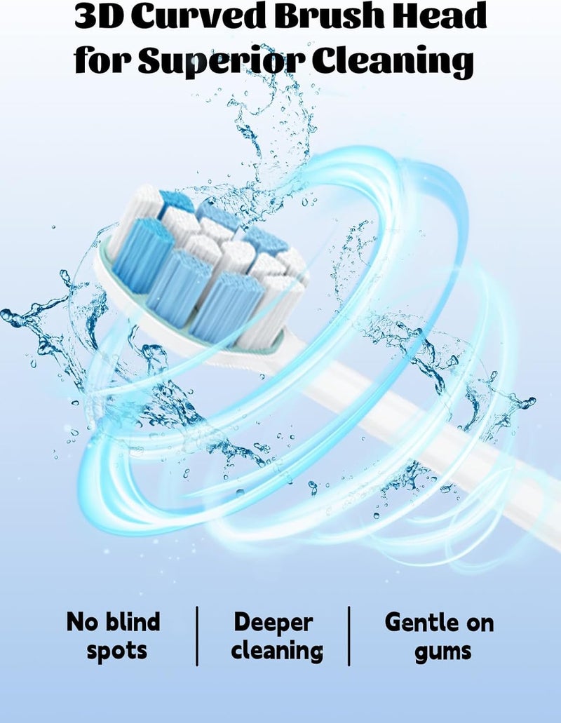 WUNIAK 8 Pack Replacement Toothbrush Heads for Philips Sonicare ExpertClean 7500,Soft Bristles Electric Refills, Deep Cleaning Snap-On Compatible, White - Image 5