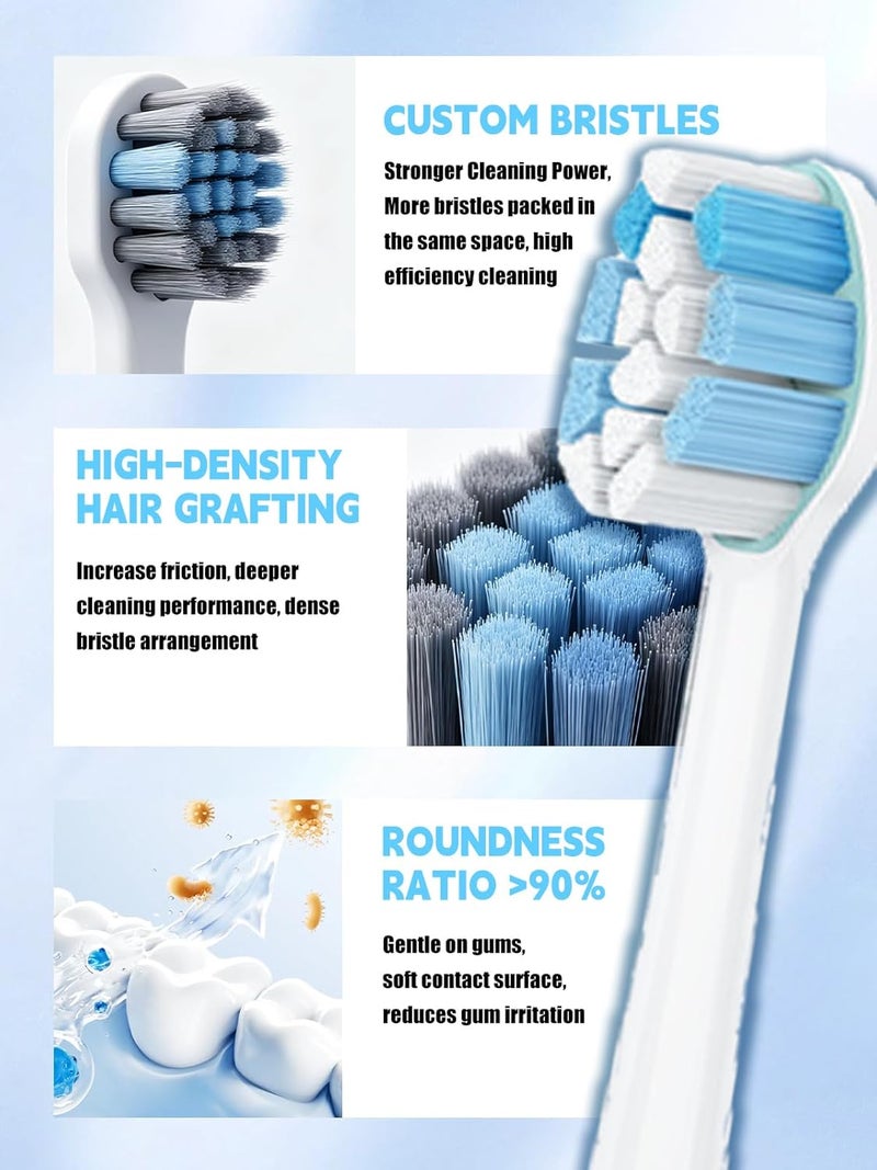 WUNIAK 8 Pack Replacement Toothbrush Heads for Philips Sonicare ExpertClean 7500,Soft Bristles Electric Refills, Deep Cleaning Snap-On Compatible, White - Image 4