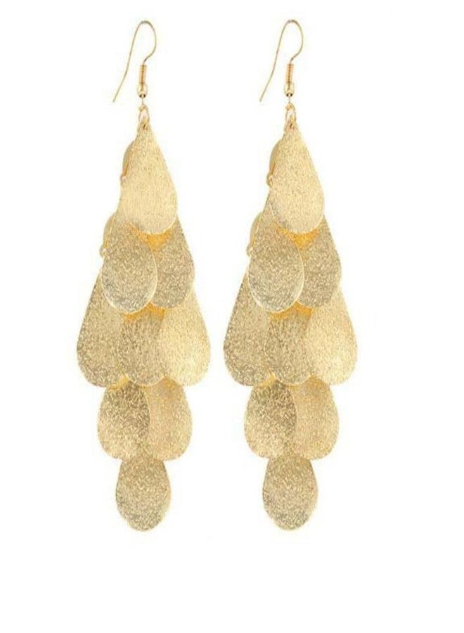 SECRET STASH Anti-Tarnish Nightclub Frosted Disc Gold Tassel Earrings | Gifts for Women And Girls | Stylish Adjustable Earring Set | Women's Jewellery | Woman Fashion Accessories | Gift for Diwali, Christmas, Marriage, Birthday - Image 2