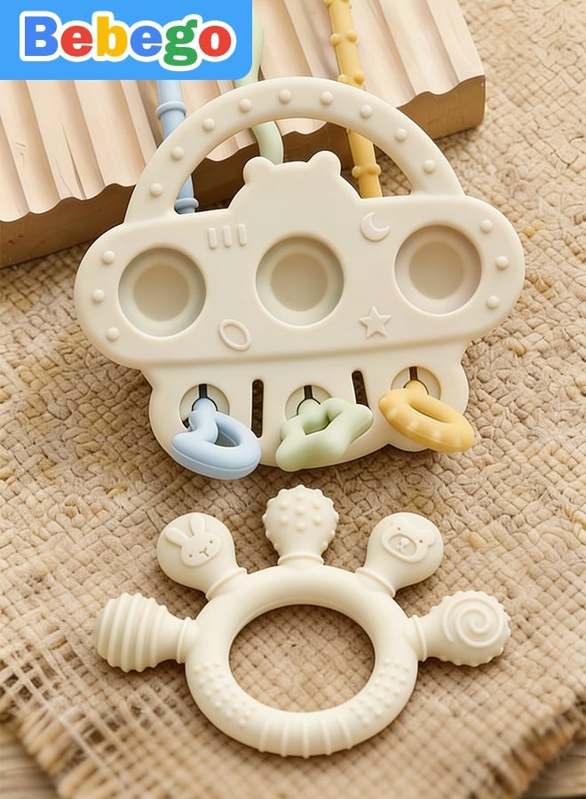 BEBEGO BPA-Free Baby Teething Toys, Baby Teethers, Food Grade Silicone Teethers,, Baby Care Rings, Toys, Gifts for Kids, Newborn Accessories - Image 2