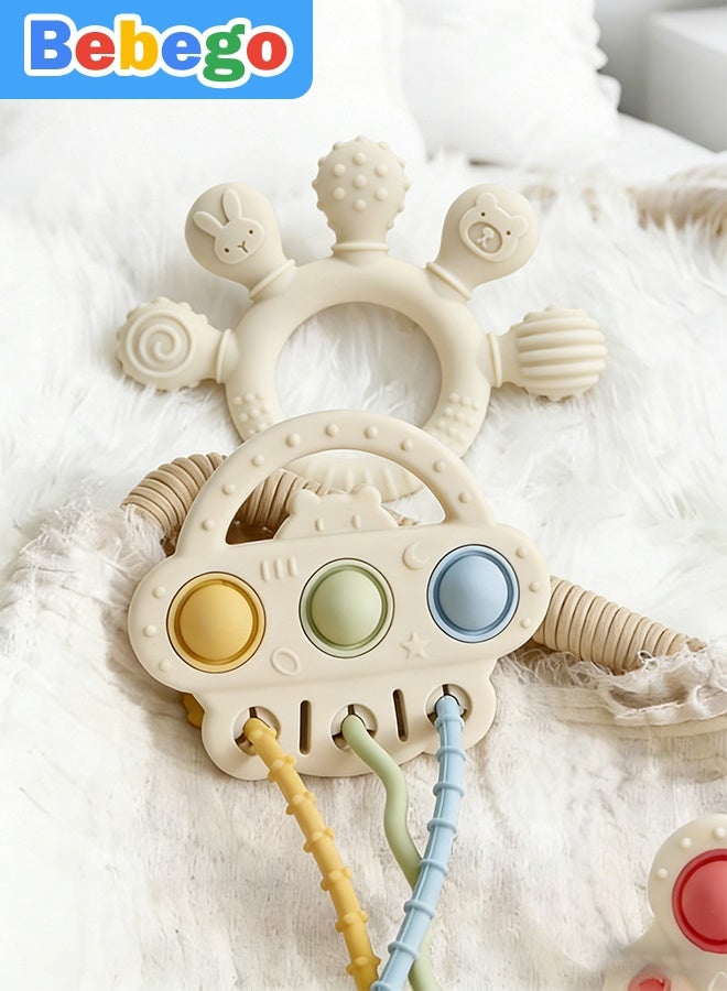 BEBEGO BPA-Free Baby Teething Toys, Baby Teethers, Food Grade Silicone Teethers,, Baby Care Rings, Toys, Gifts for Kids, Newborn Accessories - Image 3