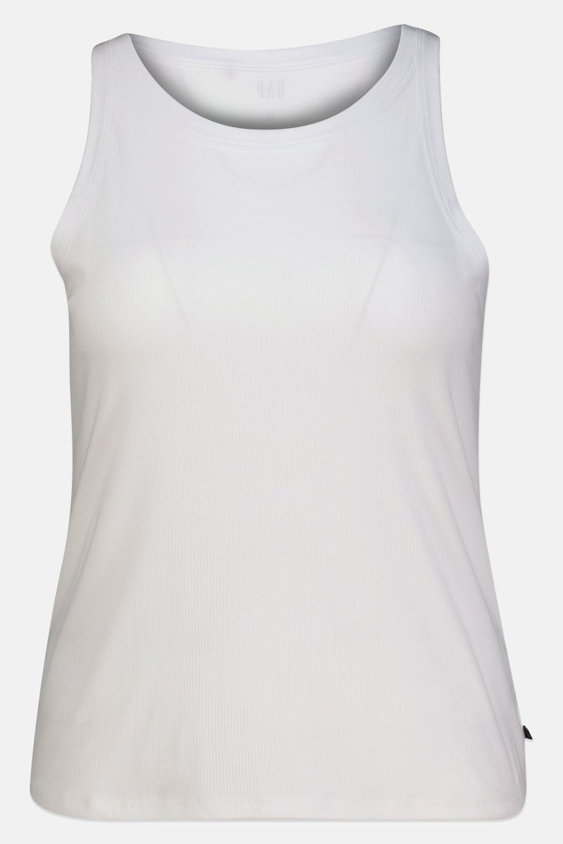 GAP تي شيرت نسائي بلا أكمام بياقة دائرية، أبيض - Image 2