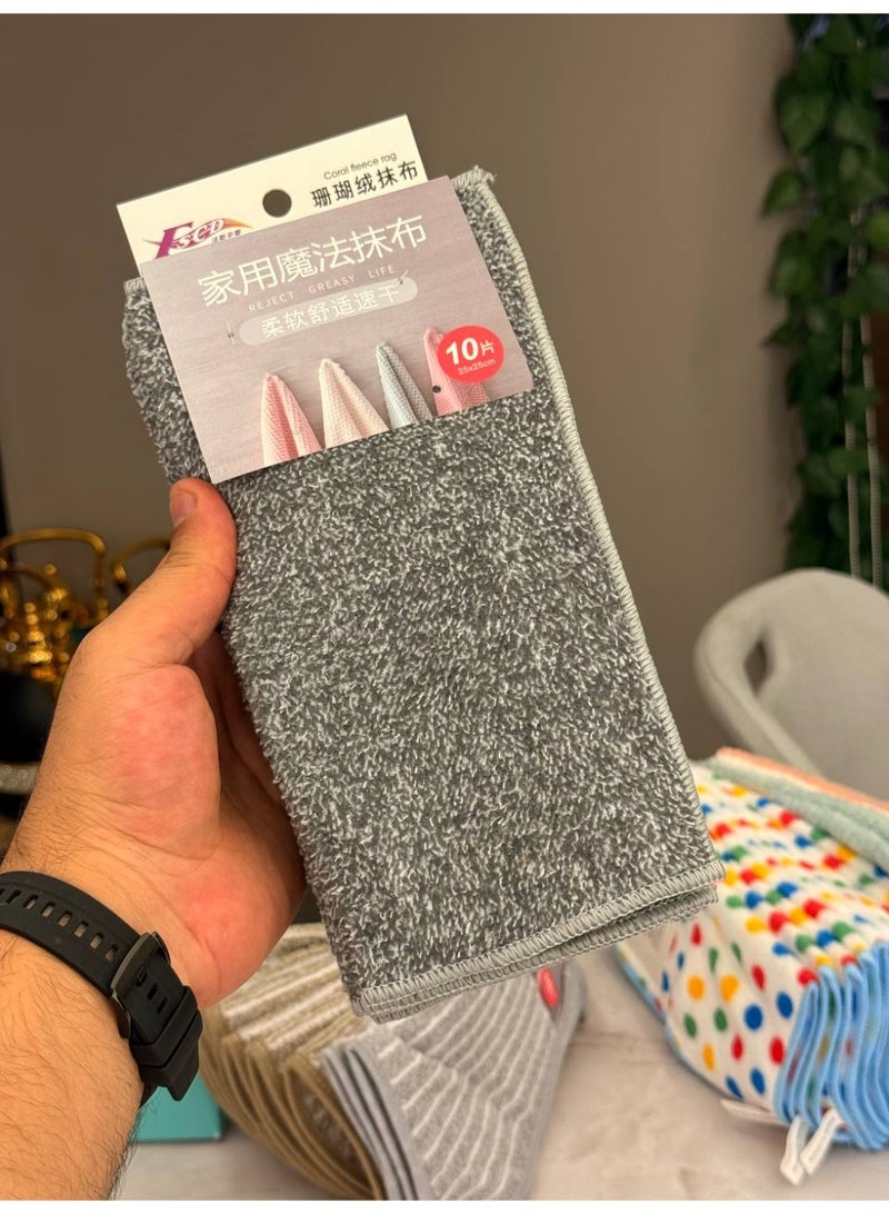 Grey Kitchen Towel Set Pack of 10 pieces 👌🏻  Size: 25 x 25 cm Imported product 🇨🇳 - Image 1