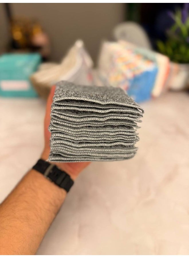 Grey Kitchen Towel Set Pack of 10 pieces 👌🏻  Size: 25 x 25 cm Imported product 🇨🇳 - Image 2