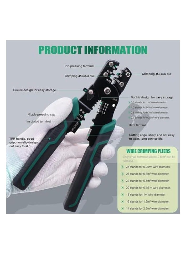 PROMASS Wire Crimper Tool with Stripper Cutter, 22-10 AWG Multifunctional Crimping Pliers Terminal Pliers for Insulated Electrical Connectors  - Image 4