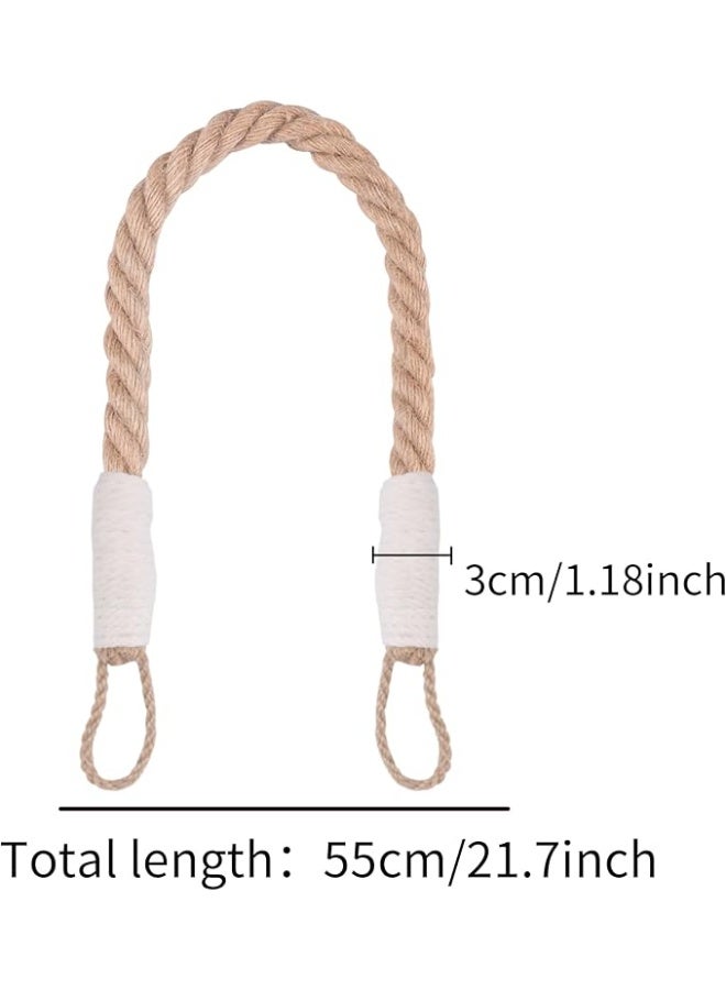 انتيكيانو أربطة ستائر  حبل من القنب الملتوي للديكور، أربطة خلفية مصنوعة يدويا للستائر، أربطة خلفية للستائر من قطعتين (بيج، 2) (C-1) - Image 1