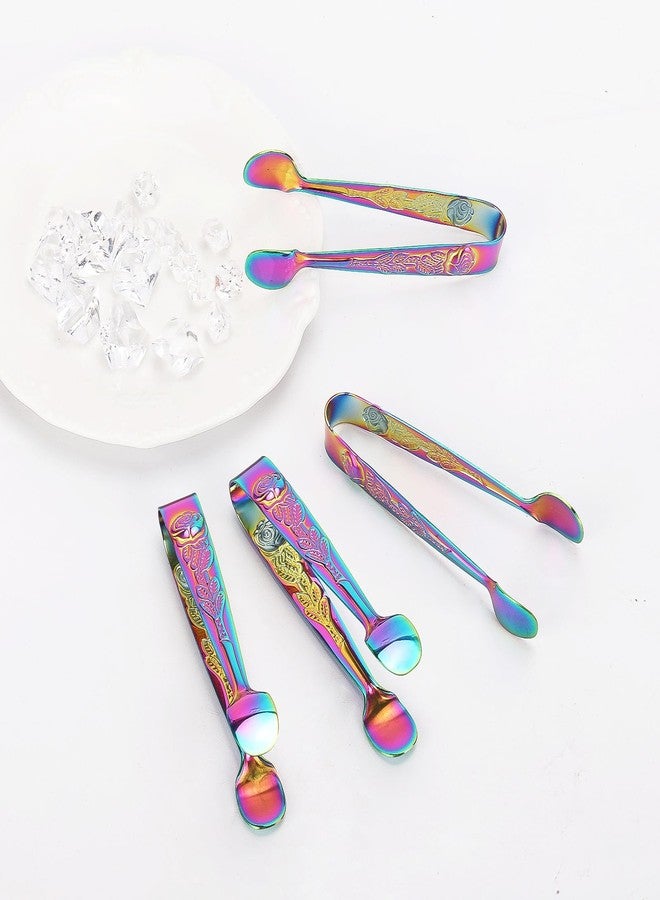 تي بيست ماكس ملقط ثلج من تي بيست ماكس، 12 قطعة، ملقط تقديم صغير، مصنوع من الفولاذ المقاوم للصدأ 304، ملقط مكعبات سكر صغير، 4.3 بوصة، للحفلات والحانات (لون قوس قزح). - Image 5