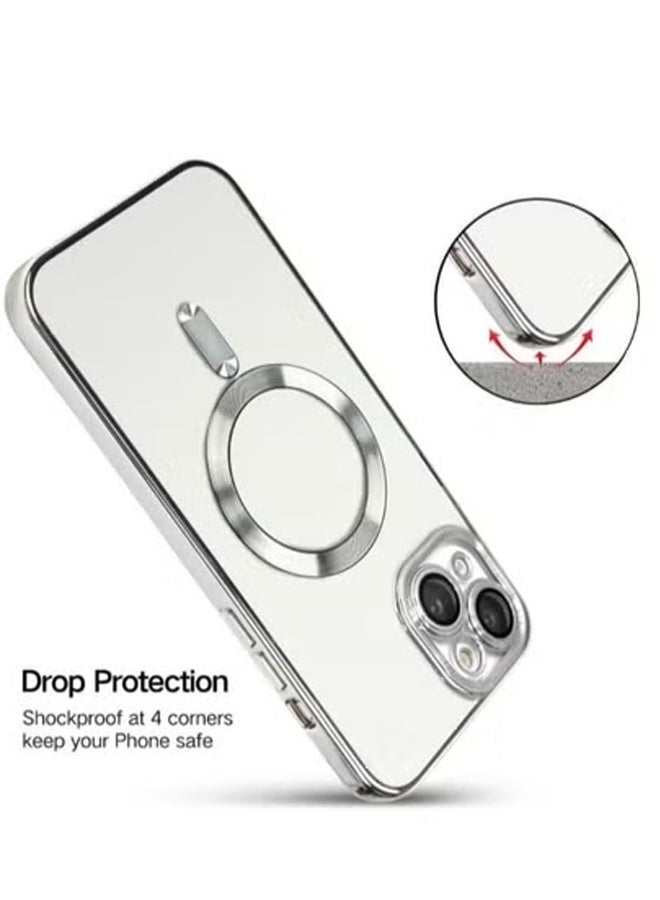 TIGER "iPhone 13 Case (6.1-Inch) with Camera Lens Protector – MagSafe Compatible, Electroplated Anti-Scratch Shockproof Slim Cover for Men & Women (Silver)" - Image 3