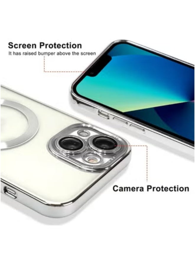TIGER "iPhone 13 Case (6.1-Inch) with Camera Lens Protector – MagSafe Compatible, Electroplated Anti-Scratch Shockproof Slim Cover for Men & Women (Silver)" - Image 5