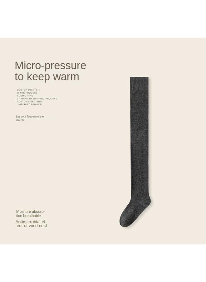 Bluejw Super Long Pressure Knee Socks Women's Autumn And Winter Long Thick Warm Non-slip Jk Thigh Socks Gray High Tube Knee Cotton Socks  - Image 1