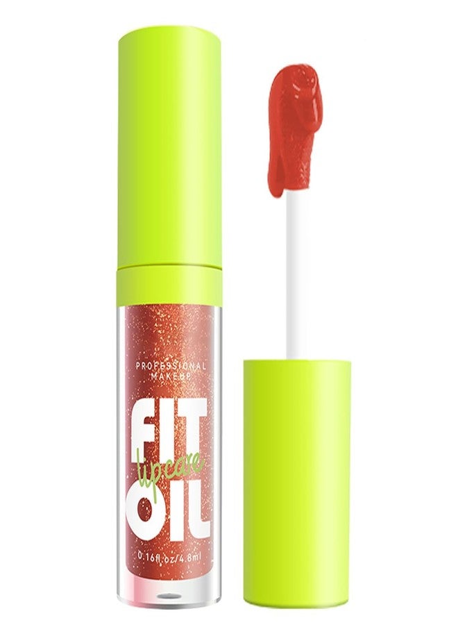 FYEBOO Hydrating Lip Oil, Big Brush Head Lip Glaze Shiny Transparent Lip Glow Oil, Nourishing & Non-sticky Long Lasting Fresh Clear Smooth Lip Care Plumping Lip Oil (# 06) - Image 1