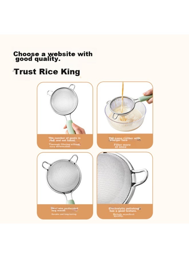 COOKER KING Chuidahuang Double-eared Strainer, Fine Mesh 304 Stainless Steel Filter Ladle, Soy Milk Strainer, Baby Food Sieve, White Medium Size 35 Mesh - Image 3