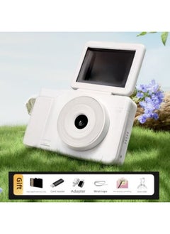 Generic Flip Screen High Pixel HD Mobile Phone Student Campus Micro Single Camera Ccd Gift With Camera 4800w-Body Color:6400w Flip Screen Listening To Music Filter Elegant White - Recommended Tuhao Package 5128g Memory Can Take 100k Pictures  - Image 1