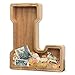 AORCMITN Extra Large Wooden Letter Coin Piggy Bank for Boys Girls Kids Toddler Alphabet L Money Bank InitialL12 - Image 2