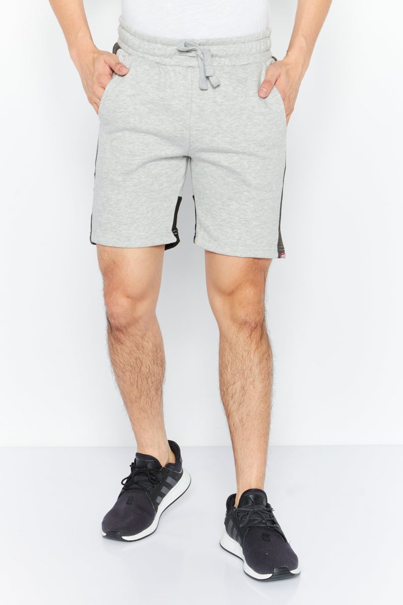 CROSSHATCH Men Heather Basic Shorts, Grey - Image 1