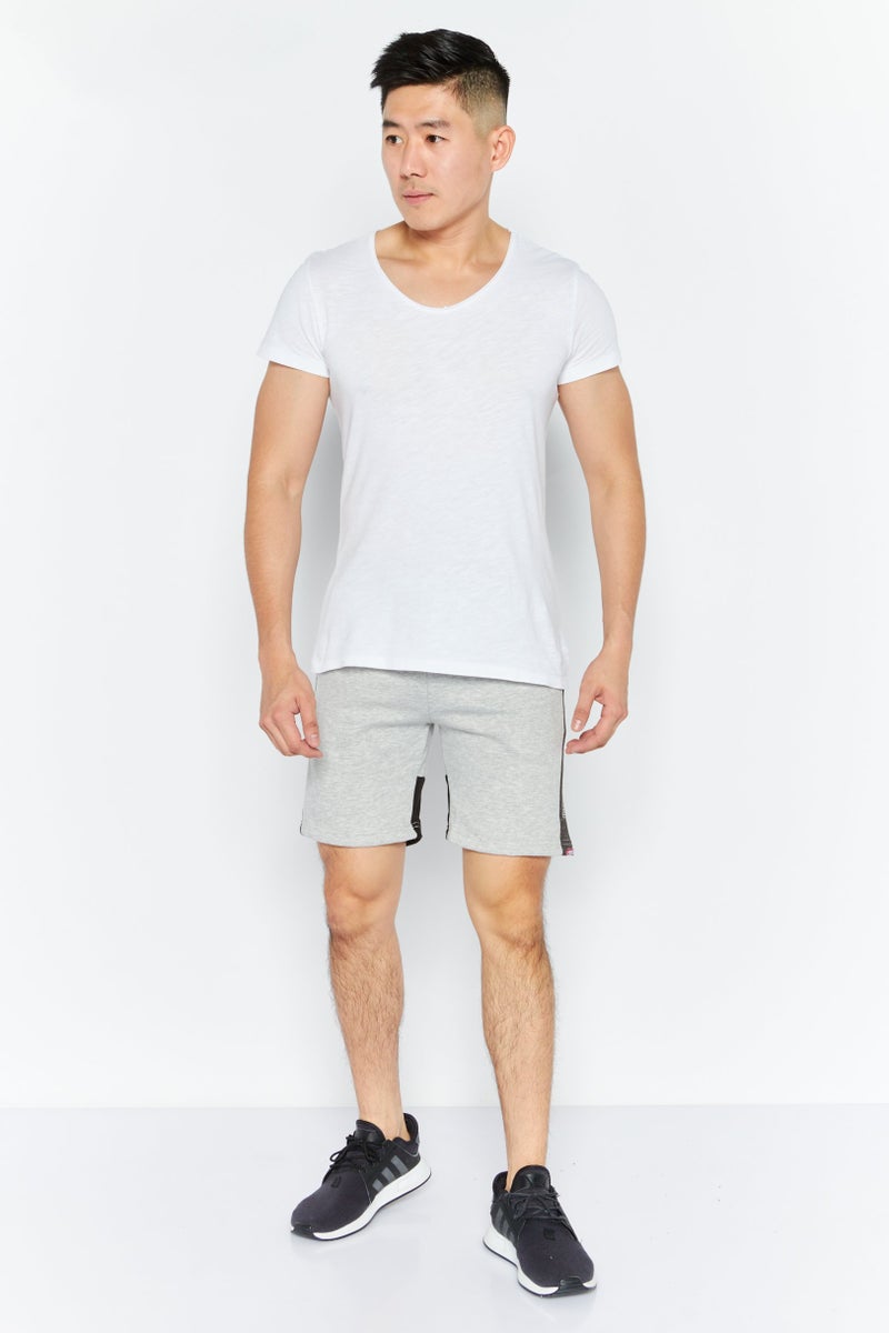 CROSSHATCH Men Heather Basic Shorts, Grey - Image 3