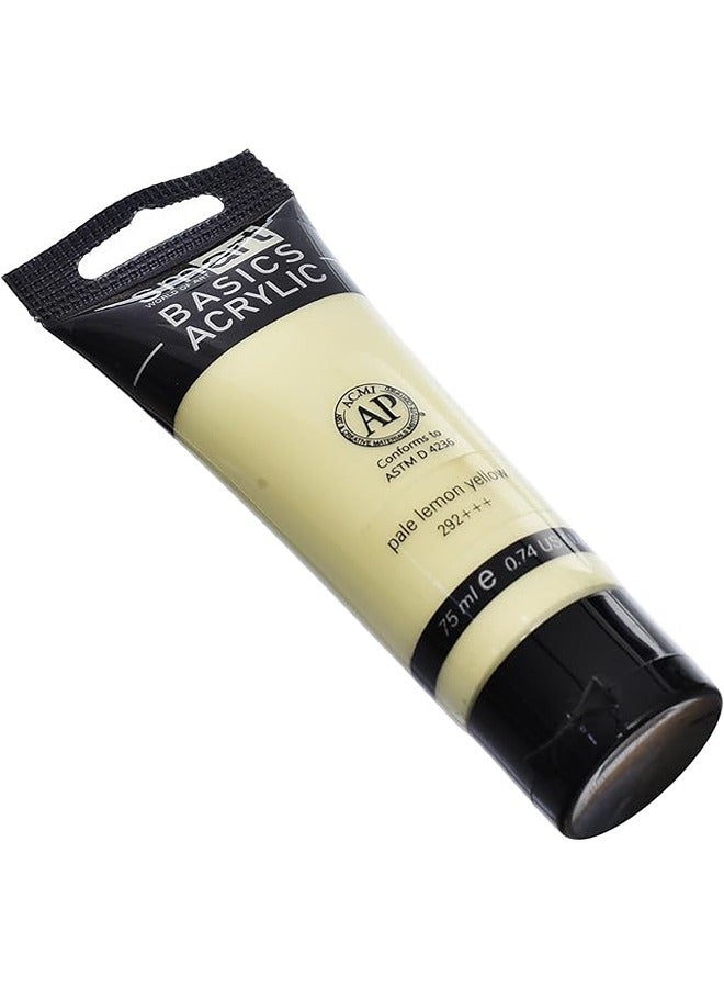 Smart STK1-701 High Quality Basics Acrylic Color Tube 75ml (292+++) - Pale Lemon Yellow - Image 3