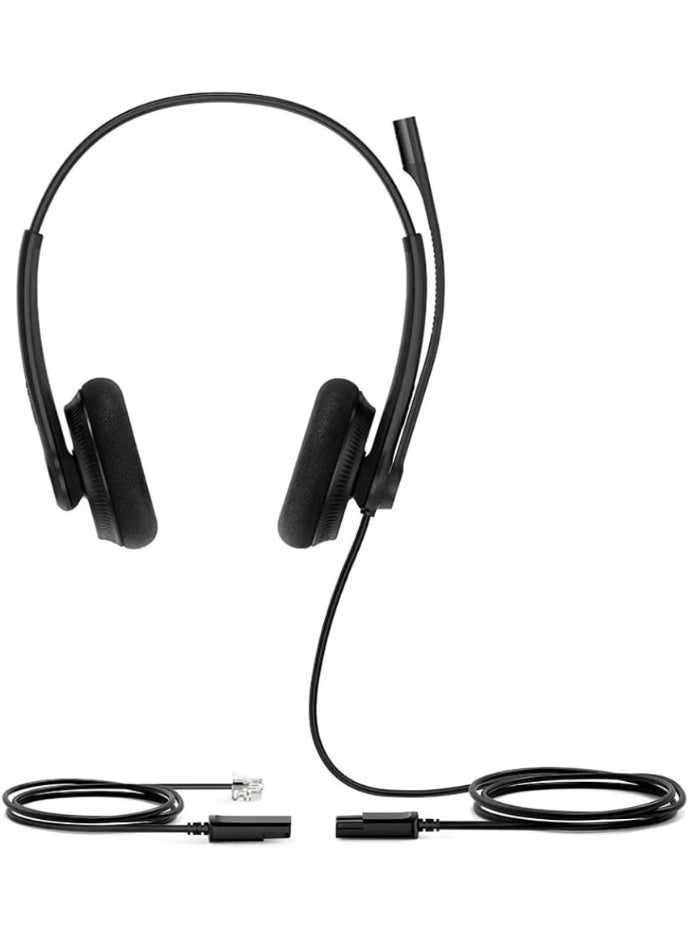 Yealink Headset YHS34 Lite Dual - Two Ear Headphones - with RJ Connection Cable - Image 1