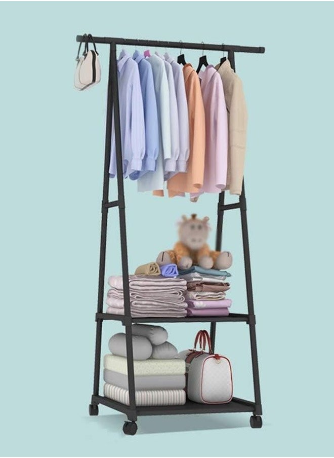 Taimi Clothes Organizer, Clothes Hamper, Metal Rack with Wheels for Easy Mobility and Space Saving - Black - 160X55X42 CM
