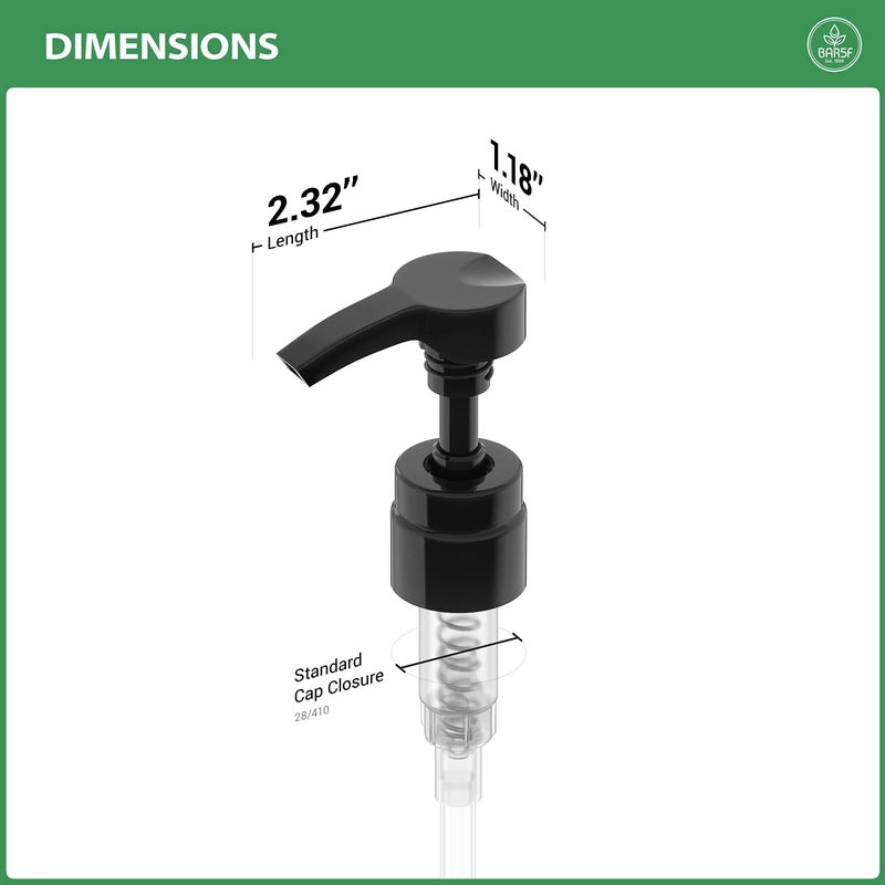 Bar5F Bar5F Universal Pumps for Shampoo Conditioner Lotion Body Wash, Fits 1" Inch Bottle Necks, 1 Liter 33.8-Ounce Bottles, Black and White 2-Pack  - Image 3
