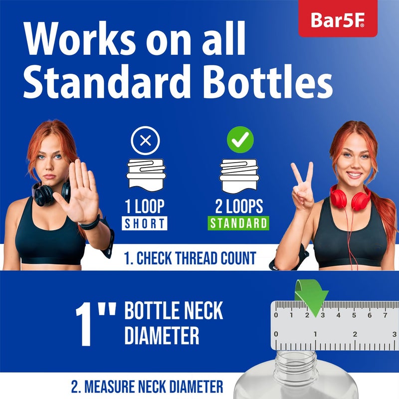 Bar5F Bar5F Universal Pumps for Shampoo Conditioner Lotion Body Wash, Fits 1" Inch Bottle Necks, 1 Liter 33.8-Ounce Bottles, Black and White 2-Pack  - Image 4