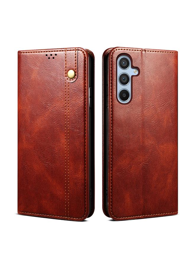 اس-توب جراب لهاتف Samsung Galaxy A16 5G جراب هاتف جلدي من الشمع الزيتي بنمط حصان مجنون - Image 1