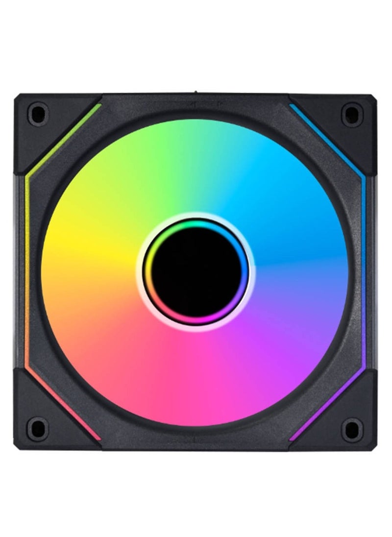 LIAN LI - مروحة Lian Li SL-Infinity 120 RGB Uni، تصميم مرآة لا متناهية، إضاءة RGB قابلة للتخصيص، 3 مراوح PWM مقاس 120 مم، سرعة المروحة 2100 دورة في الدقيقة، تدفق هواء 61.3 CFM، حزمة ثلاثية مع وحدة تحكم، أسود | G99.12SLIN3B.00 - Image 1
