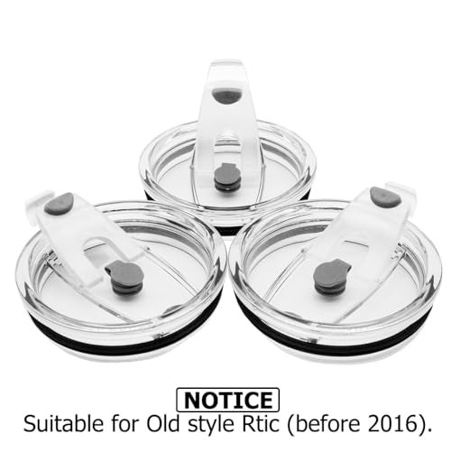 CNYMANY 3 Packs Lids for 20oz Tumblers, CNYMANY Spill-proof Splash Resistant Straw-friendly Cover for Old Style Rtic, Ozark Trail 20 oz. Cups - Gray - Image 2