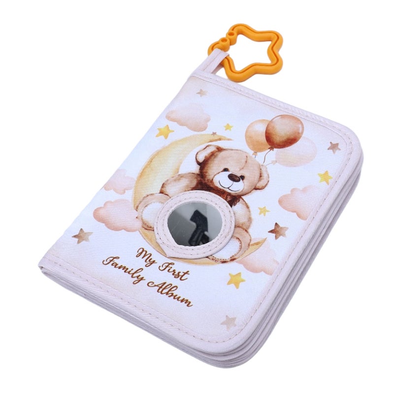 My First Family Album Soft Photo Cloth Book for Newborn Toddlers Hold 17 Photos Brown Bear Family Album Picture Book - Image 3