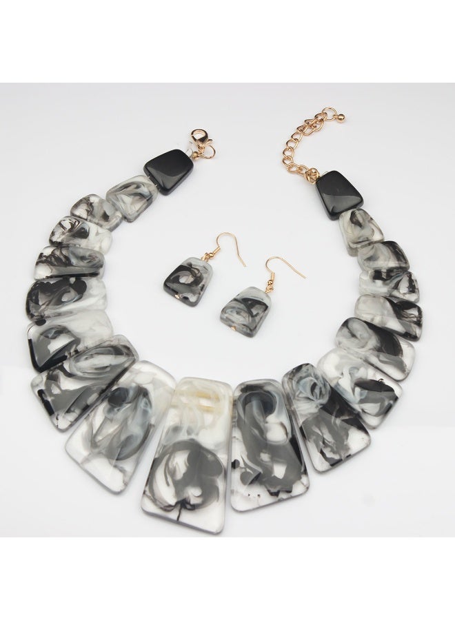 NIBEMINENT Vintage Bohemian Necklace and Earring Set